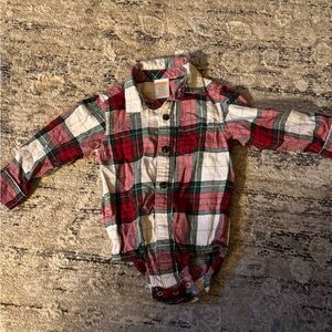 Gymboree Red and Green Plaid Button-Down Shirt